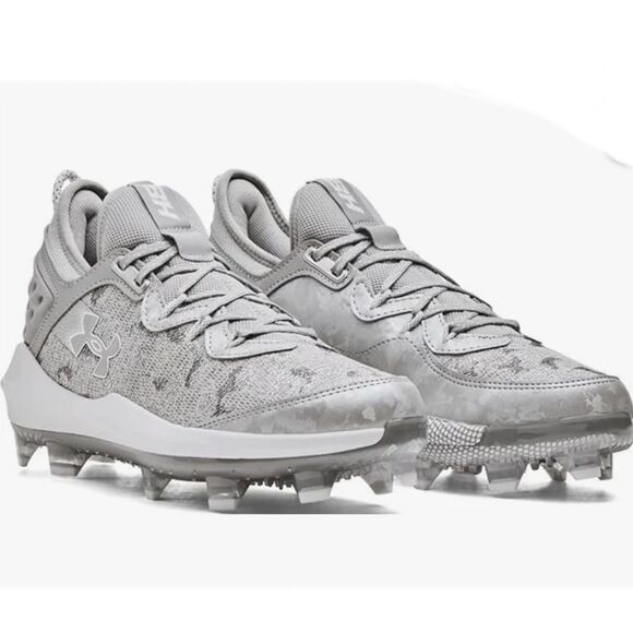Under Armour Harper 8 Elite TPU Baseball Cleats Silver/Grey-White main image 4
